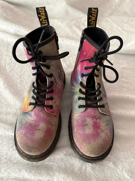 Dr. Martens Other - Doc Dr Martens Soft Suede 1460 Youth Tie Dye Girls Lace Up Boots 3